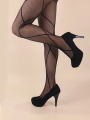 Fishnet Design Pantyhose Stocking - Free Size - by Elecurve