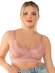 Elecurve Plus Size T-Shirt Bra with Seamless Cups and Comfortable Straps for All Day Support and Coverage-Pink Passion