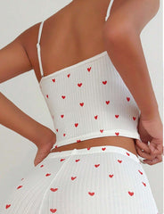 Red Hearts Comfortable Lingerie Set/Lounge wear Set