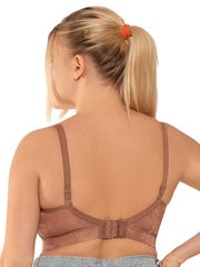 Elecurve Plus Size T-Shirt Bra with Seamless Cups and Comfortable Straps for All Day Support and Coverage-Caramel