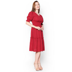 Aria Casual Red Summer Dress