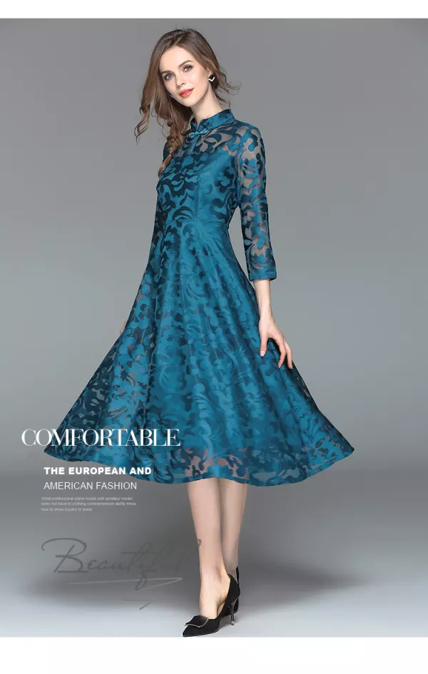Diana Blue Lace Dress